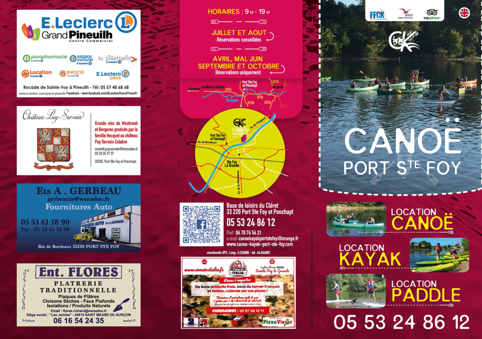 Dépliant Canoë Kayak PortsteFoy acvis agence de com'