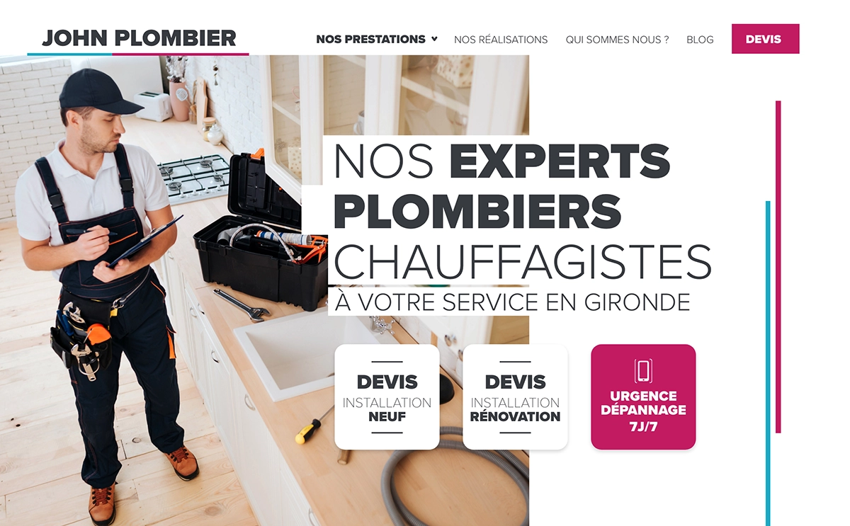 Exemple création de site plombier